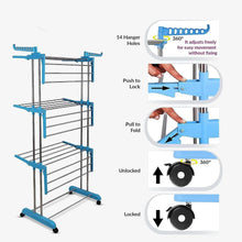 Premium Heavy Duty Stainless Steel 3 Layer Foldable Cloth Drying Stand (1 Set / With Brown Box) - justgrabit.in | Just Grab It