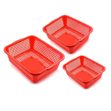 Plastic 3 Pieces Kitchen Large Size Dish Rack Drainer Vegetables and Fruits Washing Basket Dish Rack Multipurpose Organizers - justgrabit.in | Just Grab It