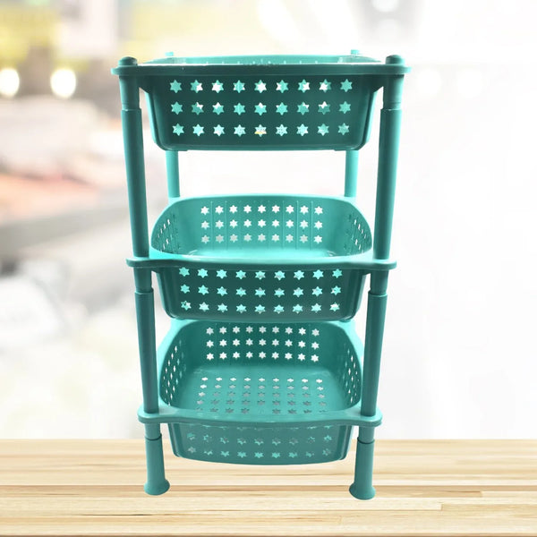 3 layer round Kitchen Trolley Basket ( MOQ : - 6 Pc) - Justgrabit Inc.