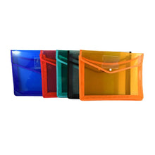 Transparent Document File Folder Multi - Color Button Closure File Bags (1 Pc / Mix Color) - justgrabit.in | Just Grab It