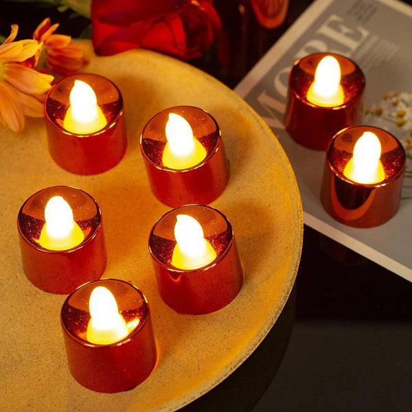 Electrical Candles Diya LED Tea Light, Plastic Candle Light Candle Candle, Diwali (24 Pc Set) - justgrabit.in | Just Grab It