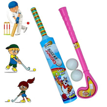 Combo of Light Weight Plastic Bat, Ball & Hockey for Kids - Justgrabit Inc.