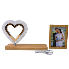 Heart Shape Cystal Led Lamp & Photo Frame Night Lamp | Wedding Gift | love couple - justgrabit.in | Just Grab It