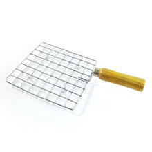 Kitchen Square Stainless Steel Roaster Jali, Barbecue Grill with Wooden Handle - Justgrabit Inc.
