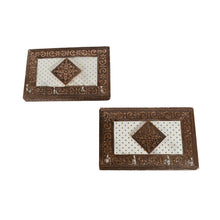 Handicraft Meenakari Wooden keyholder | Wall Hanging Key Holder Style for Your Home Decor & Gift Keys Stand for Entryway, Kitchen, Office, Bedroom Decorative Keys Organizer keyholder (2 Pc Set) - Justgrabit Inc.