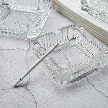 Square Glass Misti Crystal Quality Cigar Cigarette Ashtray - justgrabit.in | Just Grab It