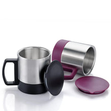 Stainless Steel Coffee/Tea Cup, Stainless Steel Lid Cover Hot Coffee/Tea Mug Hot Insulated Double Wall Stainless Steel, Coffee and Milk Cup with Lid & Handle Easy To Carry - Coffee Cup (1 Pc) - Justgrabit Inc.
