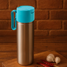 Supermom Stainless Steel Fresh Oil Pourer Bottle with Flip Lid and Handle Approx 1000ML (1 Pc) - justgrabit.in | Just Grab It
