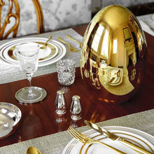 Premium Cutlery Set 24 Pcs with Oval Shaped Stand | Beautiful Stylish Oval Designed Cutlery Sets, Egg - Shaped Luxury Spoon Holder Set  (Golden / 24 pcs set) - Justgrabit Inc.