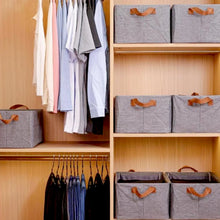 FOLDABLE STORAGE BOX HANDLES, COTTON AND LINEN STORAGE BINS AND BASKETS ORGANIZER FOR NURSERY, CLOSET, BEDROOM, HOME (45 Cm) - Justgrabit Inc.