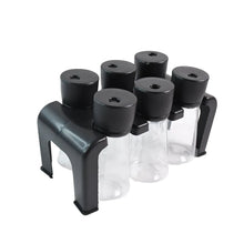 6 - Piece Plastic Spice Jar Set with Stand - Justgrabit Inc.