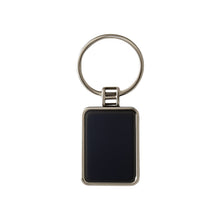 Premium Rectangular Black & Silver Metal Keychain (1 Pc) - justgrabit.in | Just Grab It