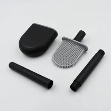 Silicone Toilet Brush with Holder Stand for Bathroom Cleaning - justgrabit.in | Just Grab It