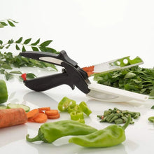 Stainless Steel 4 in 1 Clever Cutter, Black - justgrabit.in | Just Grab It