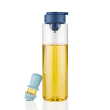 2 in 1 Transparent oilar dispenser with Silicone Oil Dropper Nozzle (1 Pc / With Brush / 1 Ltr.) - justgrabit.in | Just Grab It
