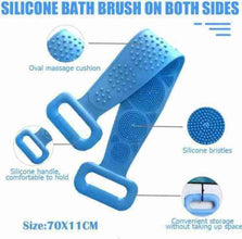 Silicone Body Back Scrubber Double Side Bathing Brush for Skin Deep Cleaning, Scrubber Belt - Justgrabit Inc.