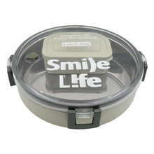 Miracle Stainless Steel Round Lunch Box, with Small Plastic Box Insert Leak Proof Lunch Box with Transparent lid, Lunch Box for Kids & Adults for School, Office (450 ML + 250 ML Approx) - Justgrabit Inc.