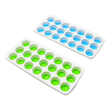 21 Cavity Up Ice Cube Trays - Easy Release, Flexible Silicone Bottom - Stackable, BPA Free, Food Grade - for Convenient Freezer Ice Making (2 Pc Set) - Justgrabit Inc.