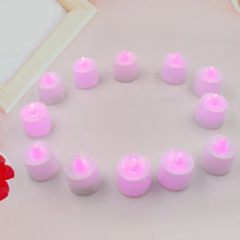 Pink Flameless LED Tealights, Smokeless Plastic Decorative Candles - Led Tea Light Candle For Home Decoration , Diwali (Pack Of 12pc) ( Diya , Divo , Diva , Deepak , Jyoti) - justgrabit.in | Just Grab It