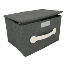 Small Foldable Storage Box With Lid And Handles, Cotton And Linen Storage Bins And Baskets Organizer For Nursery, Closet, Bedroom, Home (28×20×16 Cm / 1 pc) - Justgrabit Inc.