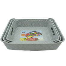 Multipurpose Organising & Storage Plastic Tray, Fruit & Vegetable/ Multi Purpose Tray, Organizer for Kitchen, Countertop, Cabinet, Bathroom Plastic Storage Basket For Store Fruits, Vegetables, Magazines, Cosmetics, Stationary Set of 3 - Justgrabit Inc.
