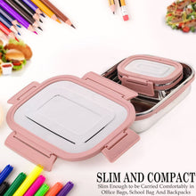 Stainless Steel Leak Proof Air Tight Lunch Boxes (900ML+200ML Approx / 2 Pc Set) - justgrabit.in | Just Grab It