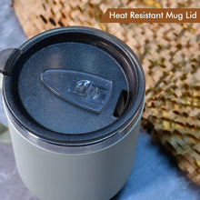 Ganesh Premium Stainless Steel Coffee Mug with heat resistant mug lid. Approx 400Ml mug. - Justgrabit Inc.