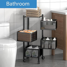Metal Square High Quality Kitchen Trolley with Wheels (4 Layer / 1 Pc) - justgrabit.in | Just Grab It