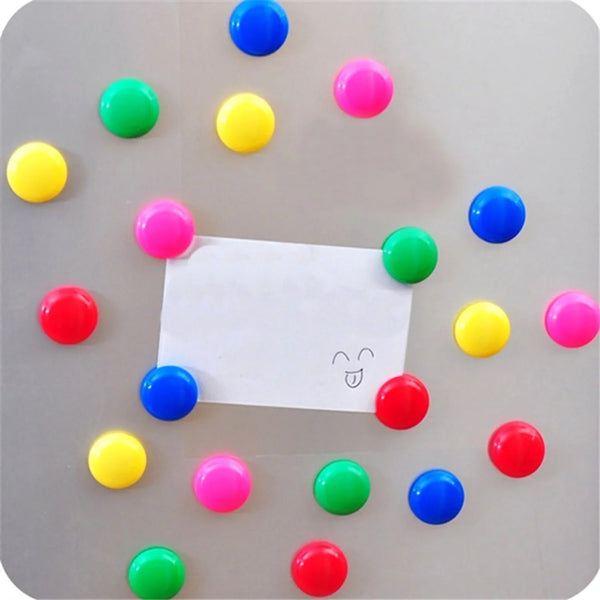 White Board Magnetic Particle Circle 2cm Color Magnetic Nail Household Teaching Magnet Strong Plastic Magnetic Buckle (Pack of 200pc) - Justgrabit Inc.