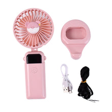Mini USB Charging Fan with Percentage Display, 5 Speed Modes, and Mobile Stand - justgrabit.in | Just Grab It