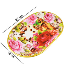 Small Plastic Flower Printed Design Serving Tray (1 Pc / 27 x 18 CM / Mix Color) - justgrabit.in | Just Grab It