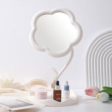 Flower - Shaped Makeup Mirror, Rotatable Makeup Mirror with Tray Table Vanity - justgrabit.in | Just Grab It
