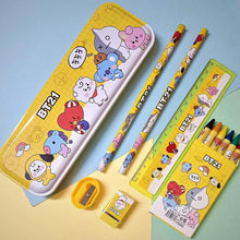 Stationery Kit for Kids - Metal Pencil Box, Sharpener, Pencil & Eraser (12 Pc Set) - justgrabit.in | Just Grab It