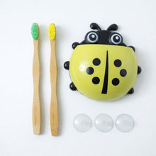 cute ladybug toothbrush holder with toothbrush combo set - justgrabit.in | Just Grab It