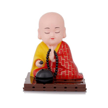 Red Solar Powered Sitting Buddha Statue (1 Pc / Medium) - justgrabit.in | Just Grab It