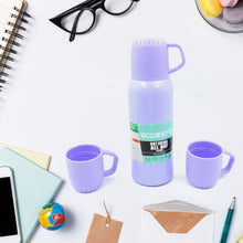 Vacuum Flask Set – Stainless Steel Thermos with 3 Cups, Approx 500ml - justgrabit.in | Just Grab It