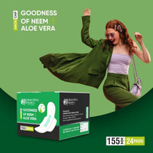 Sanitary Pantyliner with Neem & Aloe Vera, Ultra Thin, PH Balanced, Antibacterial (24 Pads, 155mm) - Justgrabit Inc.