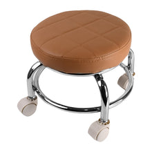 Heavy Duty Steel Base Round Rolling Stool with Wheels Pedicure Stool (1 pc) - justgrabit.in | Just Grab It