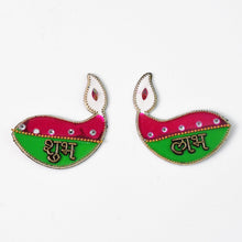 Shubh Labh Diya Shaped Wall Hangings (2 Pc) - justgrabit.in | Just Grab It