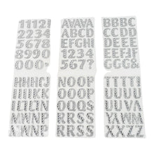 Silver Gem Letter & Numbers Stickers 1 Inch Letters, 130 Count (Pack of 6 Sheets) - justgrabit.in | Just Grab It