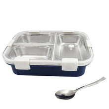 3 Compartment Transparent Stainless Steel Lunch Box for Kids, Tiffin Box, Lunch Box, Lunch Box for Kids, Insulated Lunch Box, Lunch Box for Office Women and Men, Stainless Steel Tiffin Box for Boys, Girls, School Office (Multi Color) - justgrabit.in | Just Grab It
