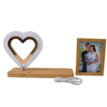 Heart Shape Cystal Led Lamp & Photo Frame Night Lamp | Wedding Gift | love couple - Justgrabit Inc.