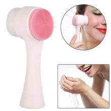2 in 1 Facial Brush Cleansing | Manual Face Scrubber | Silicone Double - Sided Face Wash Brush for Sensitive, Delicate, Dry Skin (1 Pc) - Justgrabit Inc.