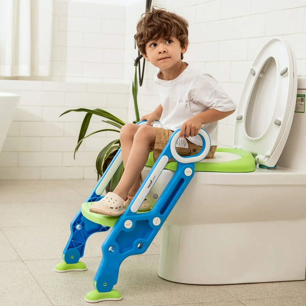 2 in 1 Training Foldable Ladder Potty Toilet Seat for Kids - justgrabit.in | Just Grab It