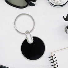 Sleek Black Round Metal Keychain (1 Pc) - justgrabit.in | Just Grab It