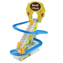 LALA Small Duck Climb Stairs Toy Roller Coaster Flashing Lights & Music (3 Ducks) - justgrabit.in | Just Grab It