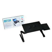 Modern Style Portable Adjustable Foldable Laptop Holder Notebook Desks Lap PC Folding Desk Table Vented Stand 2 Built in Cooling Fans - justgrabit.in | Just Grab It