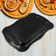 Stainless Steel Serving Tray With Flower Printed Rectangle Premium Dining Table Plate (18 x 8.5 Inch / 1 Pc) - Justgrabit Inc.