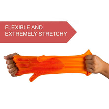 Gloves Magic Silicone Dish Washing Gloves With thumb knife finger protecor gears cutting vegetable (1 Pair) - justgrabit.in | Just Grab It