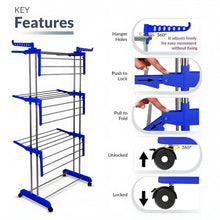 Foldable Stainless Steel Clothes Drying Stand Rack - Justgrabit Inc.